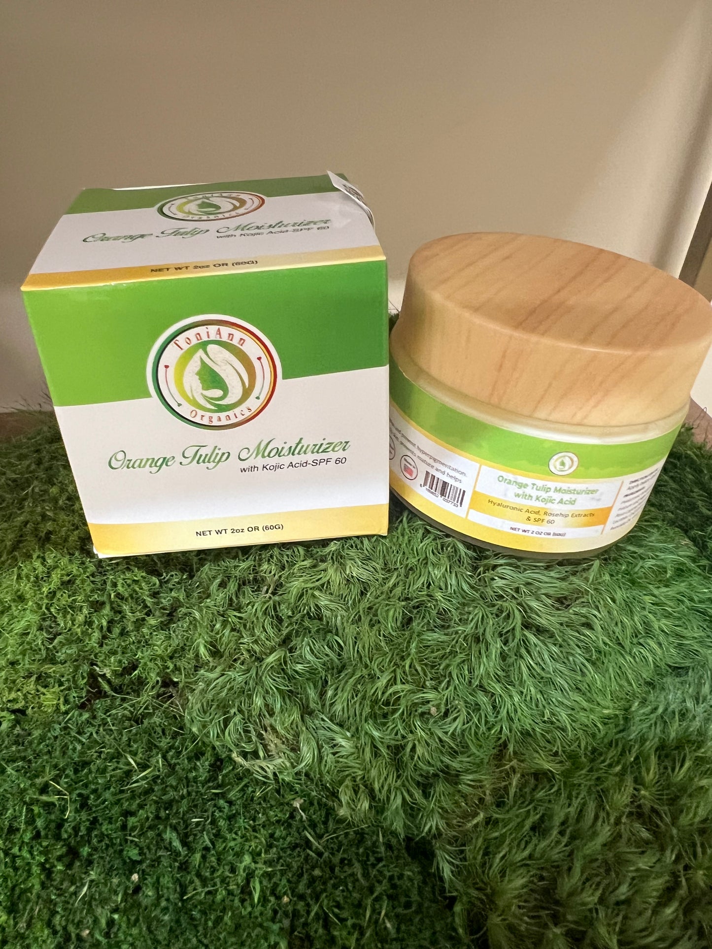 Orange Tulip Moisturizer with Kojic Acid & SPF 60 - Brightening Anti-Aging Face Cream