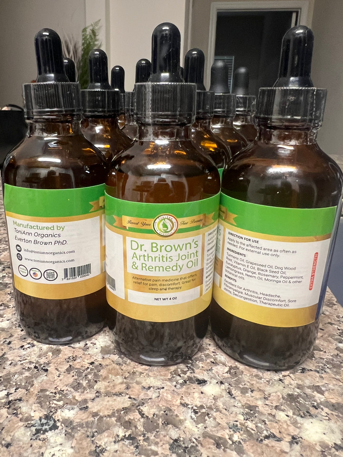 Dr. Brown's Arthritis Joint & Remedy Oil - EXTRA STRENGTH-A Multi-Purpose Oil for Pain, Sinus Pressures, Nasal Congestion, Inflammation Fighter.