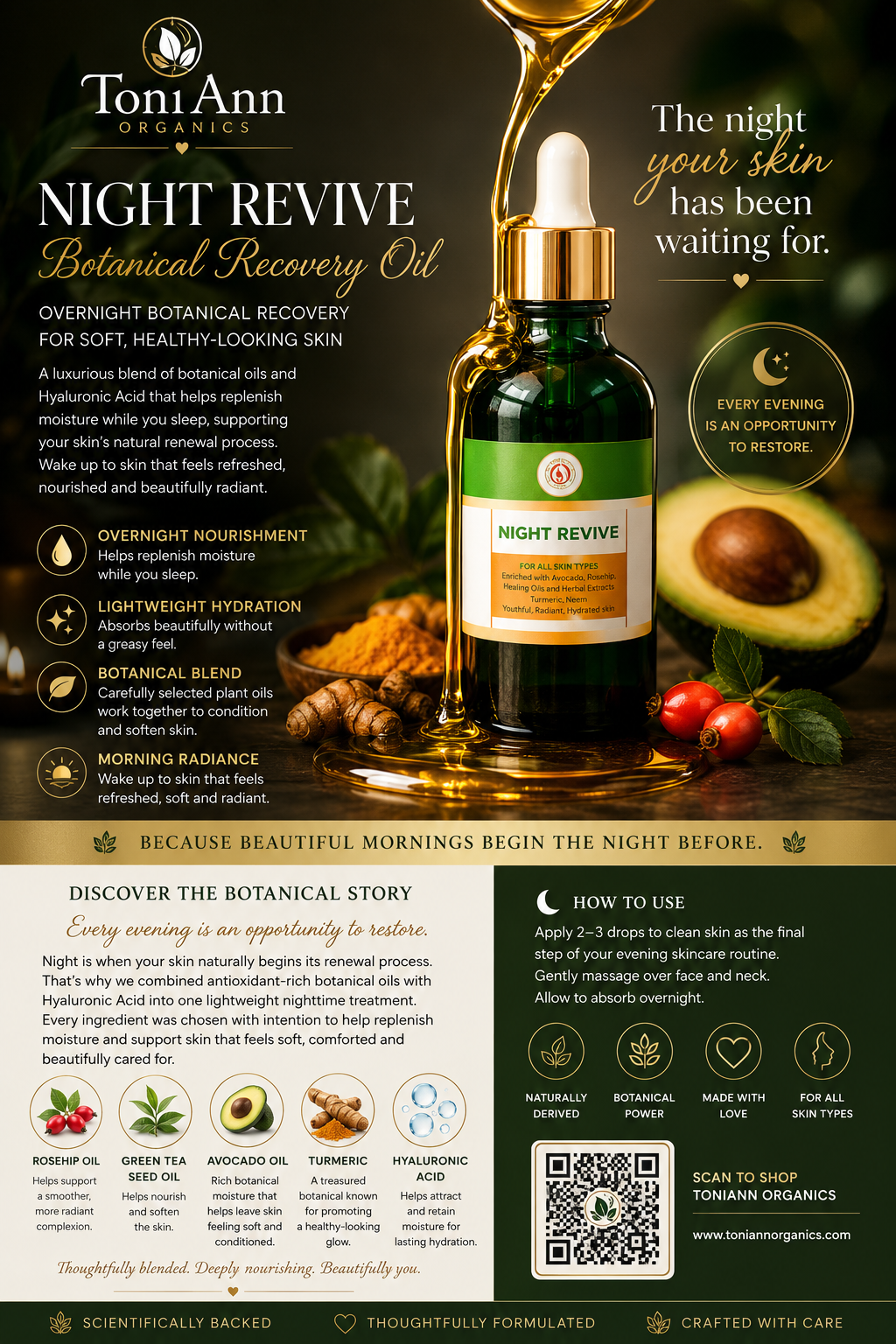 Night Revive Botanical Recovery Oil with Hyaluronic Acid